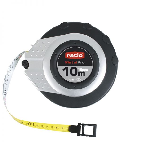 Cinta métrica fibra de vidrio bicolor RATIO MetalPro 15 mm