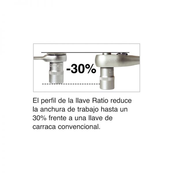 Adaptador de llave fija de 13 mm para vasos de 3/8" RATIO