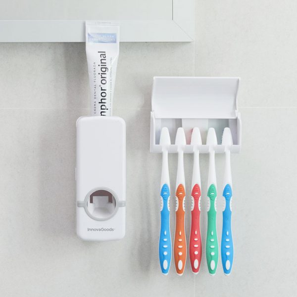 Dispendador INNOVAGOODS pasta dental + soporte cepillos
