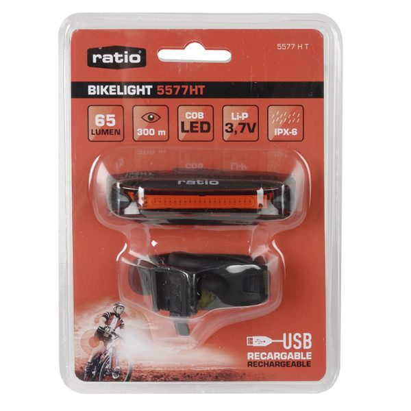 Luz trasera roja LED recargable RATIO BikeLight5577