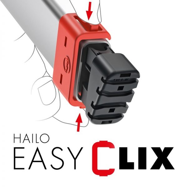 Escalera de tijera de aluminio con peldaño ancho XXL EasyClix Hailo