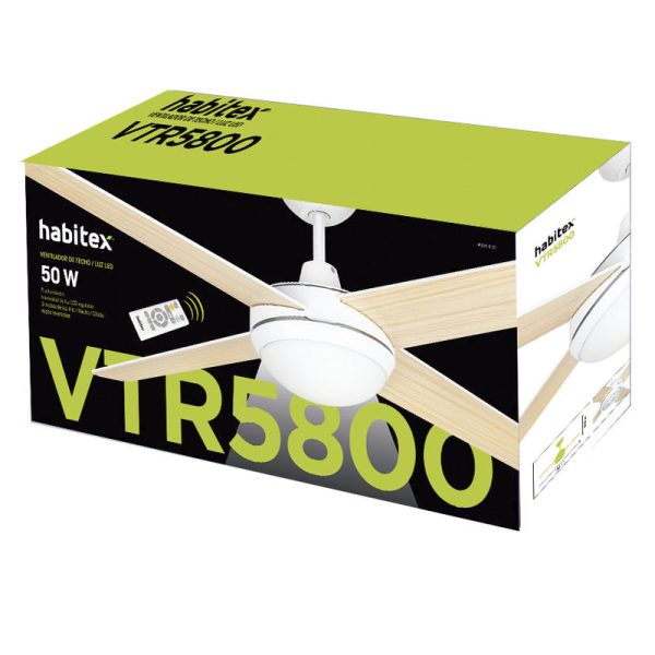 Ventilador techo HABITEX VTR 5800 con LED