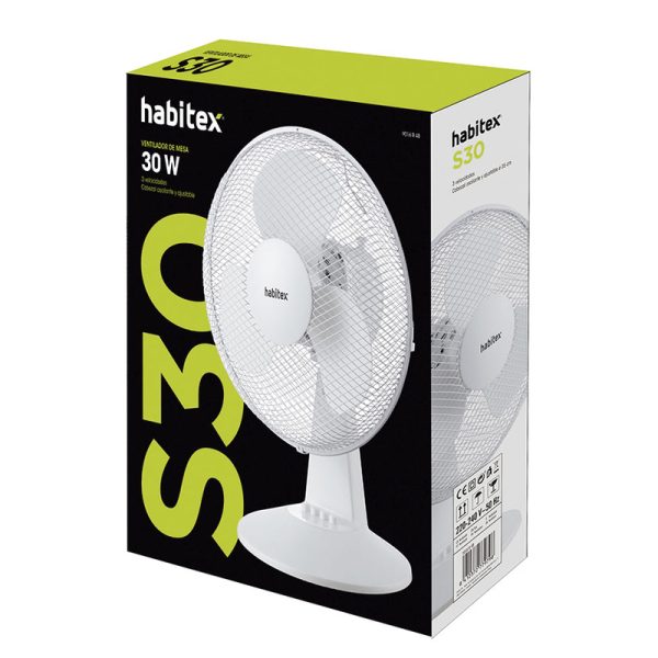 Ventilador de sobremesa HABITEX S-30 Blanco