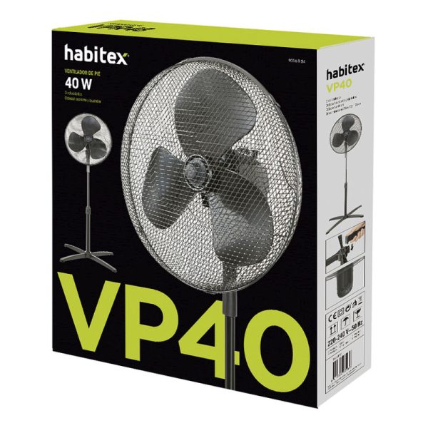 Ventilador de pie HABITEX VP40 Negro
