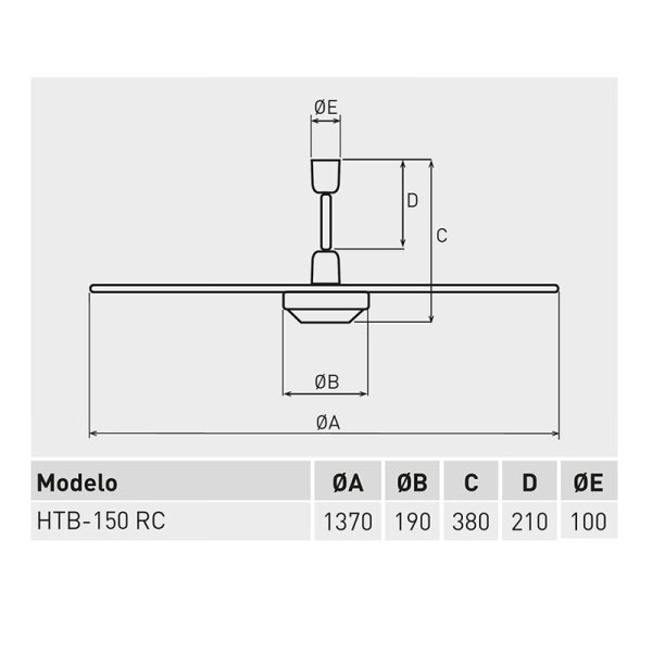 Ventilador techo S&P HTB-150RC