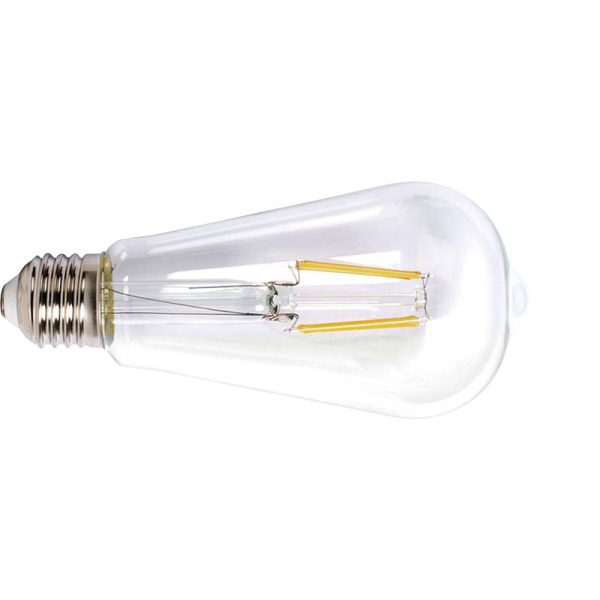 Bombilla con filamento LED pera transparente DUOLEC E27 luz cálida 8W