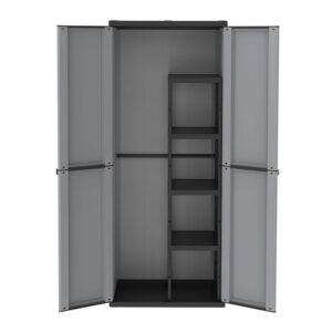 ARMARIO RESINA J-LINE ESCOB. GRIS/NEGRO