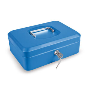 CAJA CAUDAL. C/BAN. AZUL. 25x18xh9 cm. - Foto