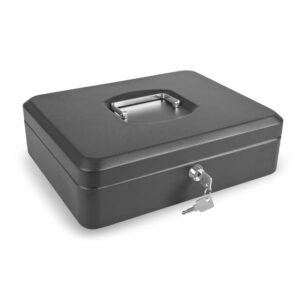 CAJA CAUDAL. C/BAN. NEGRO 30x24xh9cm.