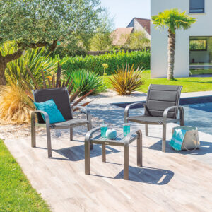 Imagen de CONJUNTO METÁLICO 2 SILLONES+MESA. ANT.