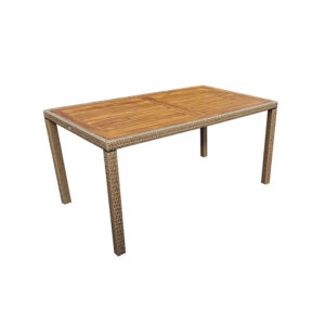 Imagen de MESA ACERO/RATÁN 150 CM.