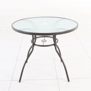 MESA ACERO/VIDRIO Ø 80 CM. BASIC