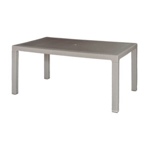 MESA IMIT.RATAN RESIN 150X90XH72CM.TAUPE 