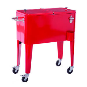 NEVERA VINT. RUEDAS ROJA 56LTS ALASKA - Imagen