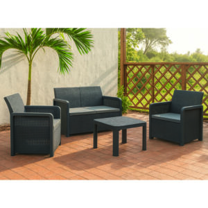 Ver SET AZORES GRAFITO 4 PLAZAS + MESA