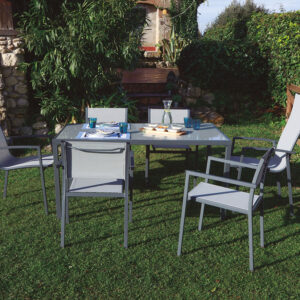Fotografía de SILLA C/BRAZOS ACERO/TEXTIL. ANTRACITA