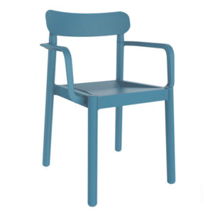 Imagen de SILLA CON BRAZOS AZUL RETRO ELBA